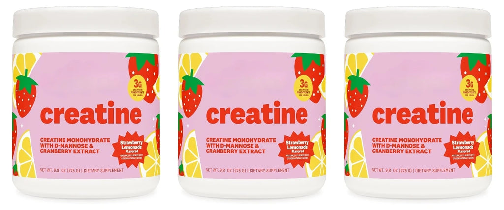 Women's Creatine Powder 275g – Monohydrate, Dandelion & Cranberry Creatine Supplement Qst 3bottles