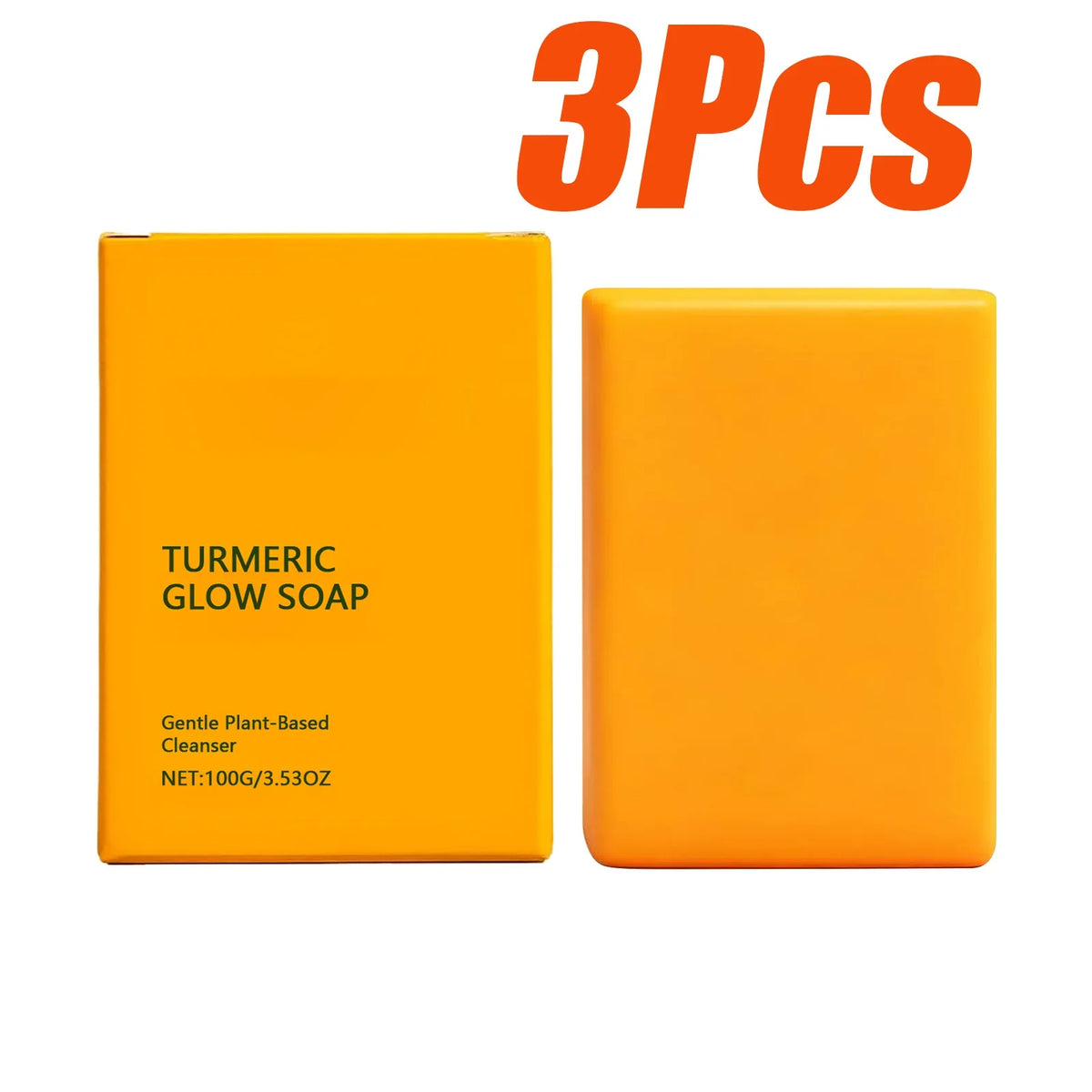 Turmeric Glow Brightening Soap – Face & Body Bar Brightening Bar Soap Qme 3 x 100g Boxed