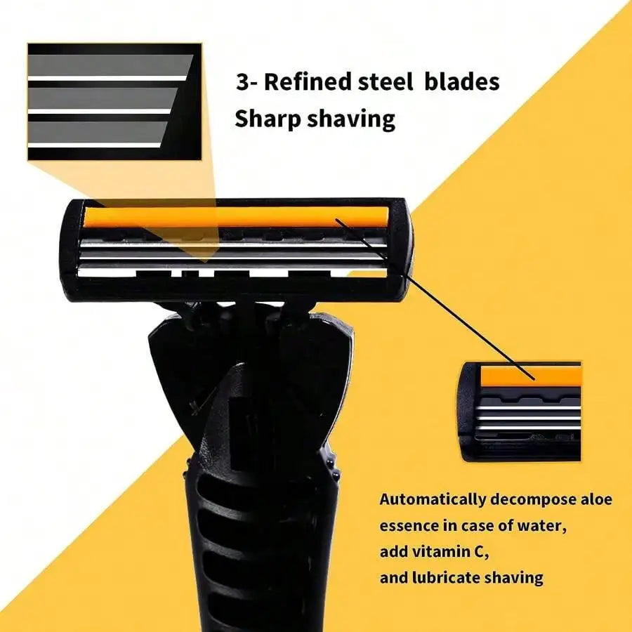 Manual Triple Blade Safety Razor Replacement Blades – 3 Pack Razor Replacement Blades Qme