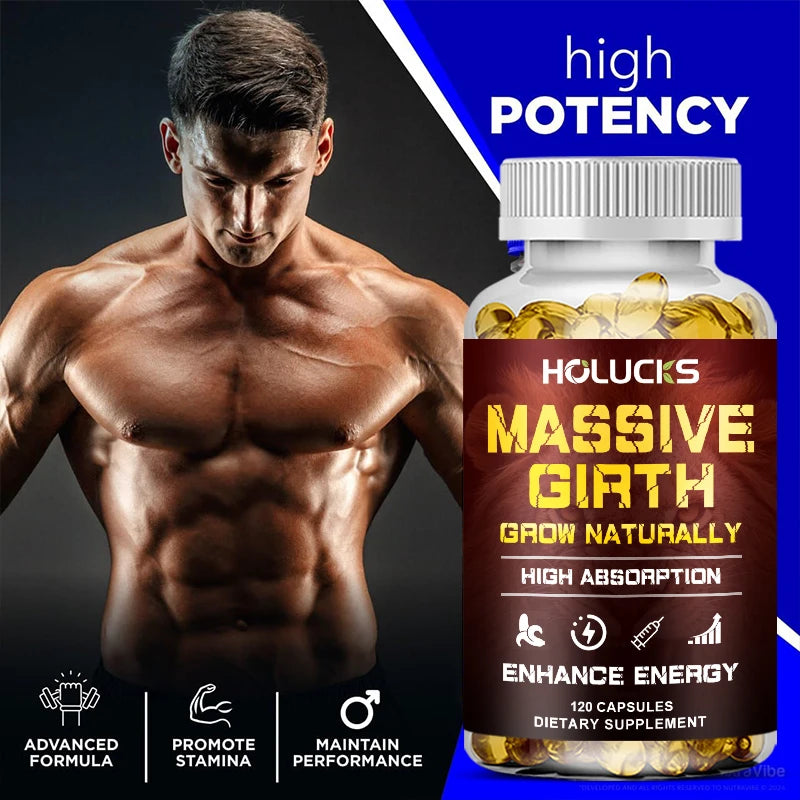 HOLUCKS Massive Girth Vegan Supplement – Stamina & Vitality Vegan Wellness Supplement Qst
