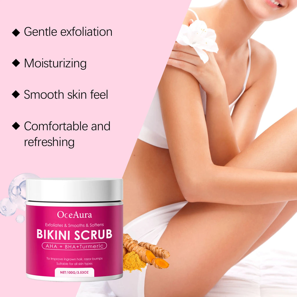 OceAura Turmeric AHA BHA Body Scrub – Gentle Exfoliator Body Exfoliating Scrub Qst