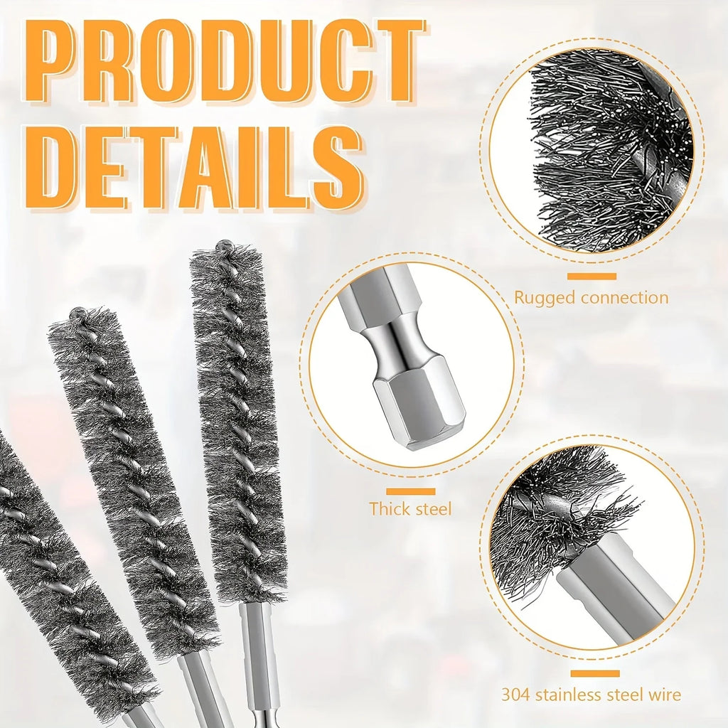 5-Pc Hex Shank Steel Wire Brush Set for Electric Drills Drill Wire Brush Set Qme