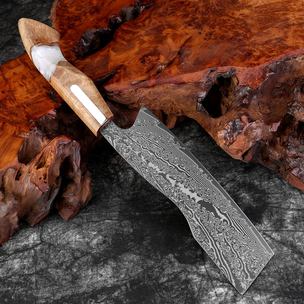7" Japanese Nakiri Knife – 67-Layer Damascus Steel | XITUO Damascus Nakiri Knife Qst