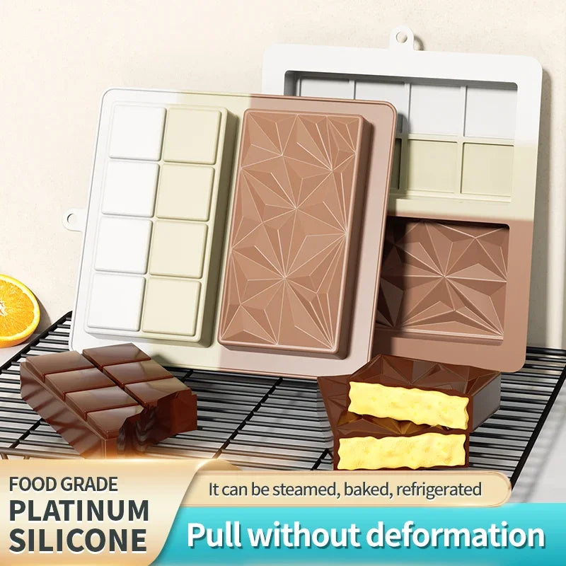 Large Deep Silicone Chocolate Bar Mold | Dubai Pistachio Style Silicone Chocolate Mold Qme