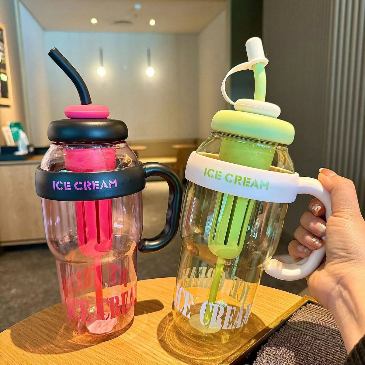 1300ml Large Capacity Ice Cup with Straw – Summer Tumbler Large Capacity Tumbler Qme