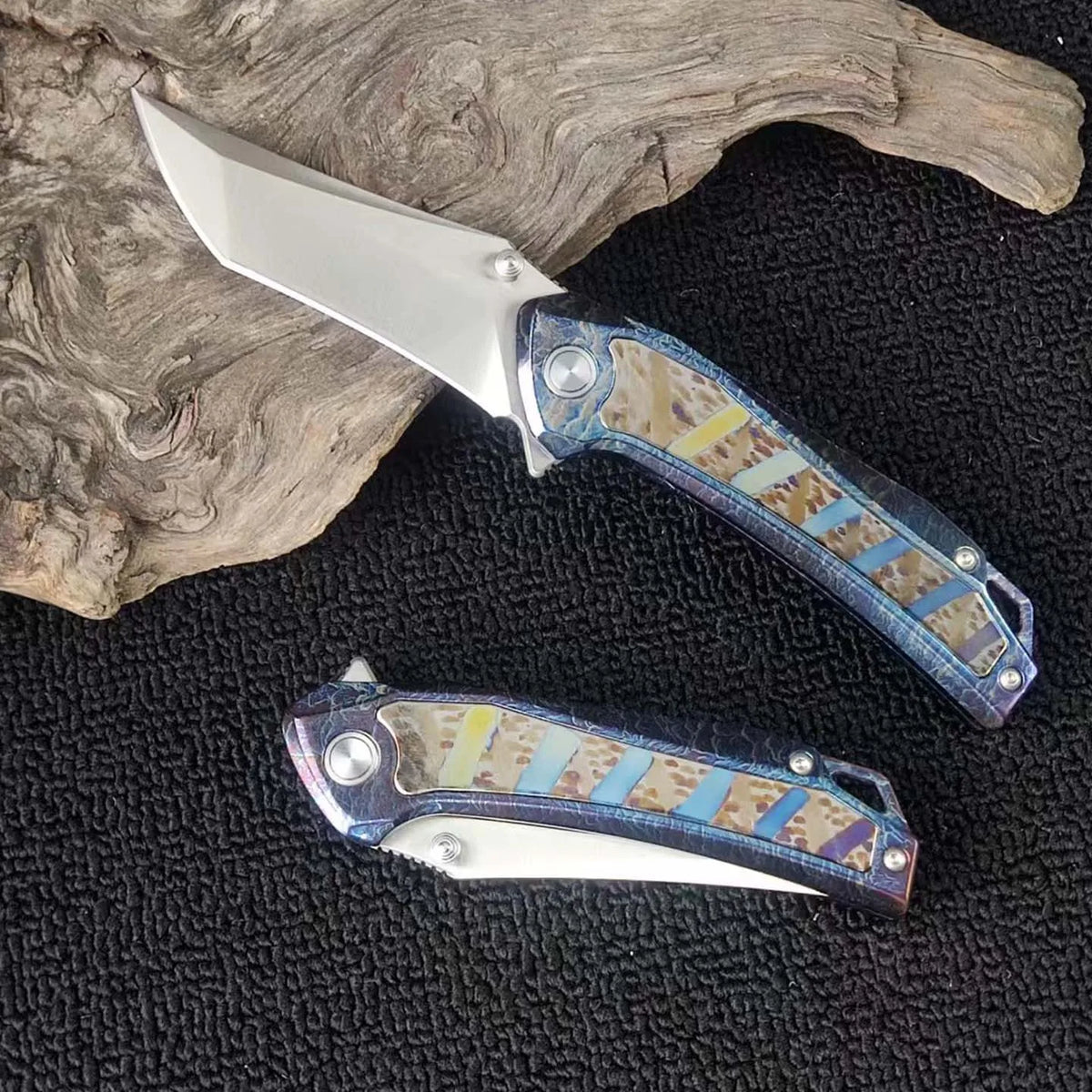 TC4 Titanium Folding Pocket Knife – 14C28N Steel EDC Blade Folding Pocket Knife Qst