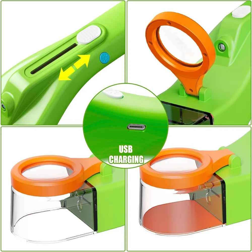 Bugview 5X Magnifying Bug Catcher with LED Light – Kids & Adults Bug Catcher Tool Qme