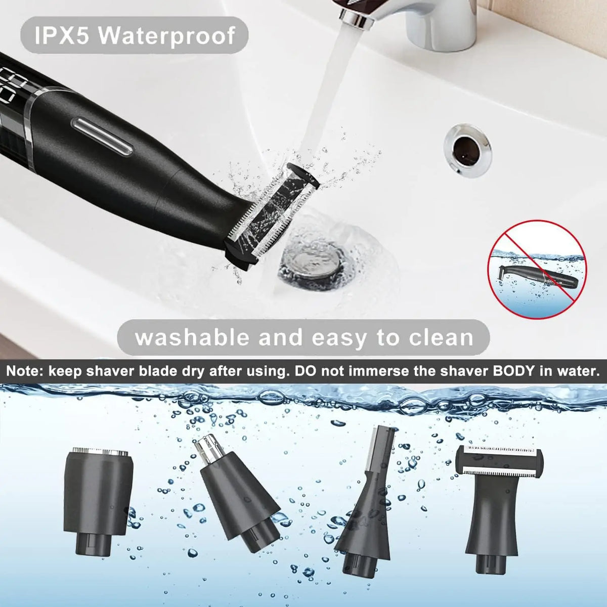Women's 4-in-1 Electric Razor – Face, Brows, Legs & Body Electric Hair Remover Qme