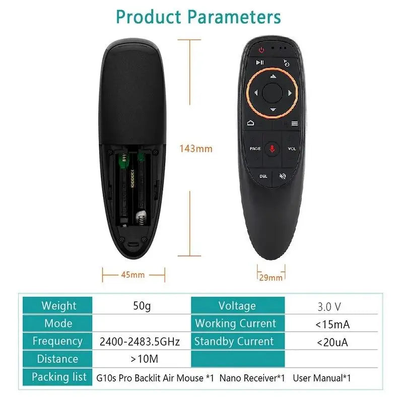 GAMINJA G10S Air Mouse Wireless Voice Remote Gyroscope IR Wireless Air Mouse Remote Qme