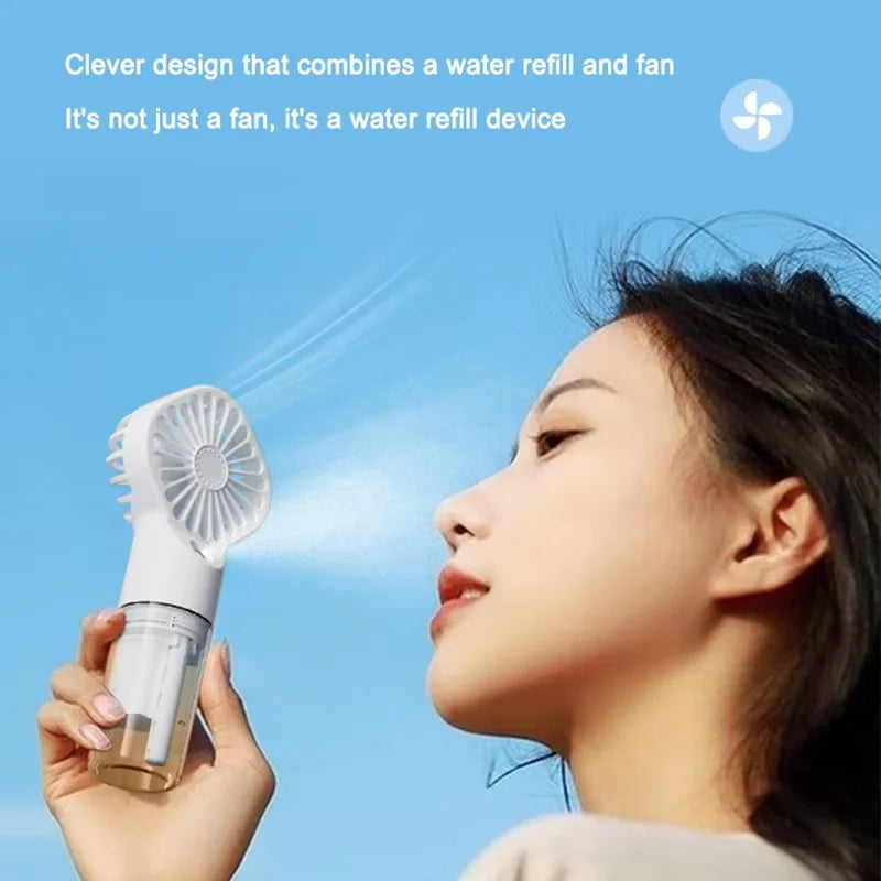 Handheld Mist Fan USB Rechargeable 4-Speed Portable Spray Fan Handheld Mist Fan Qst
