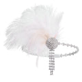 1920s Feather Headband | Sequin Rhinestone Masquerade Hair Band Feather Headband Qme Style 6