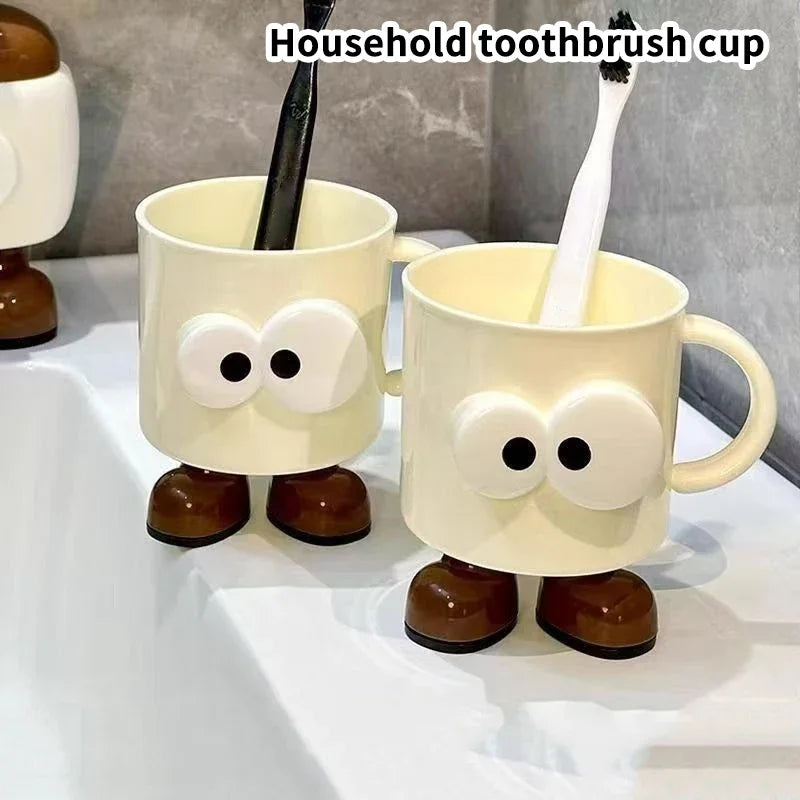 Cute Cartoon Toothbrush & Mouthwash Cup for Couples Bathroom Rinse Cup Qme Default Title