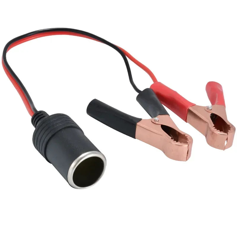 Car Battery Terminal Clamp to Cigarette Lighter Power Socket Car Power Adapter Qme