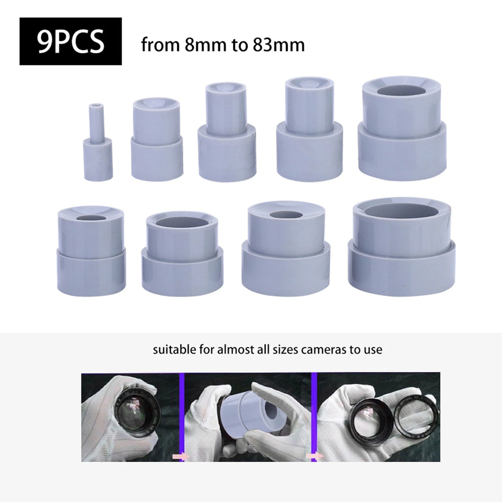 9-Piece Rubber Camera Lens Removal Tool Set – 8–83mm Camera Lens Repair Tool Qst