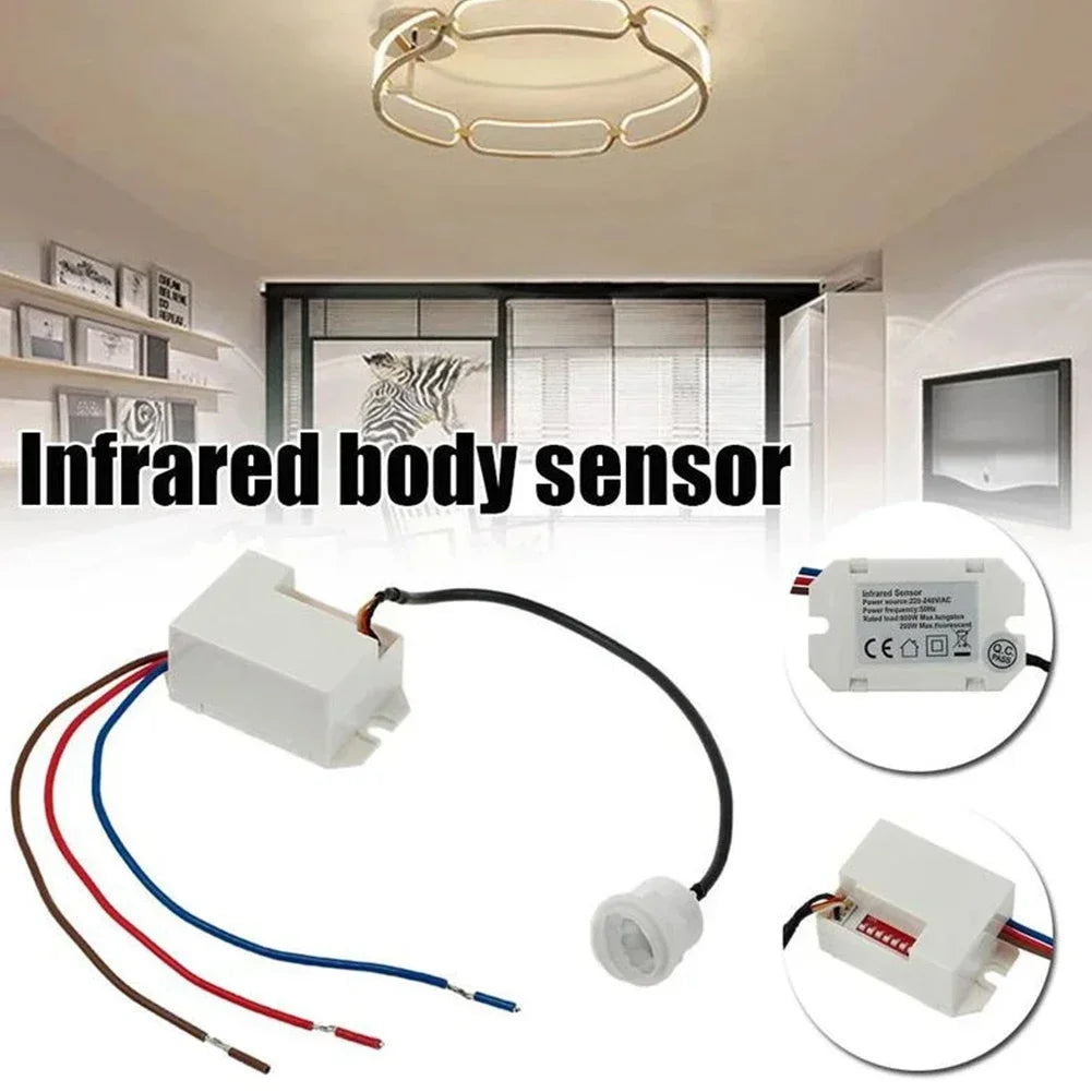 Qme Mini Recessed PIR Motion Sensor Light Switch 360° 800W PIR Motion Sensor Switch Qme