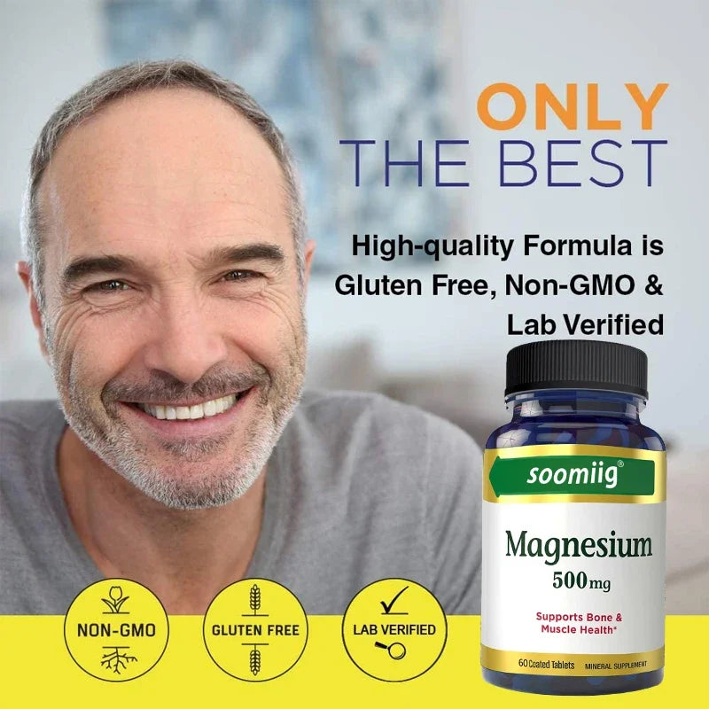 Magnesium Oxide 500mg Capsules – Bone & Muscle Support Mineral Supplement Qst