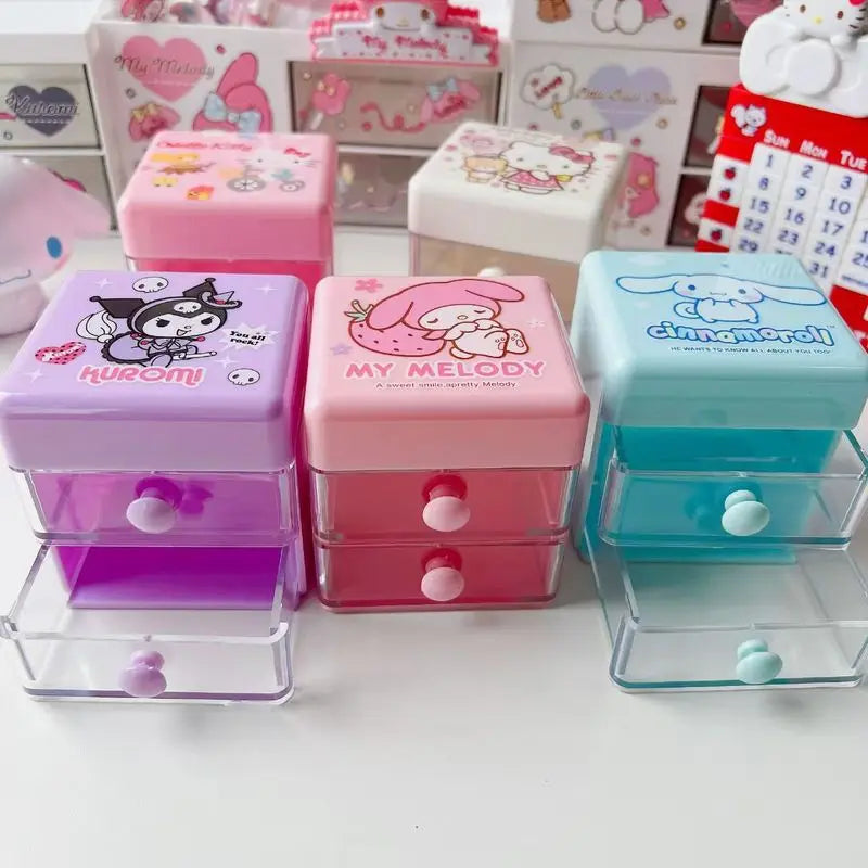 Hello Kitty Kuromi Cute Mini Desktop Organizer | 4 Colors Desktop Organizer Qme