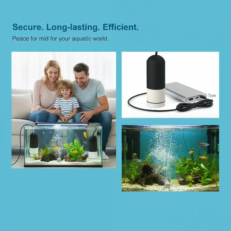 Silent Aquarium Air Pump with Air Stone for Small Fish Tanks Aquarium Air Pump Qst