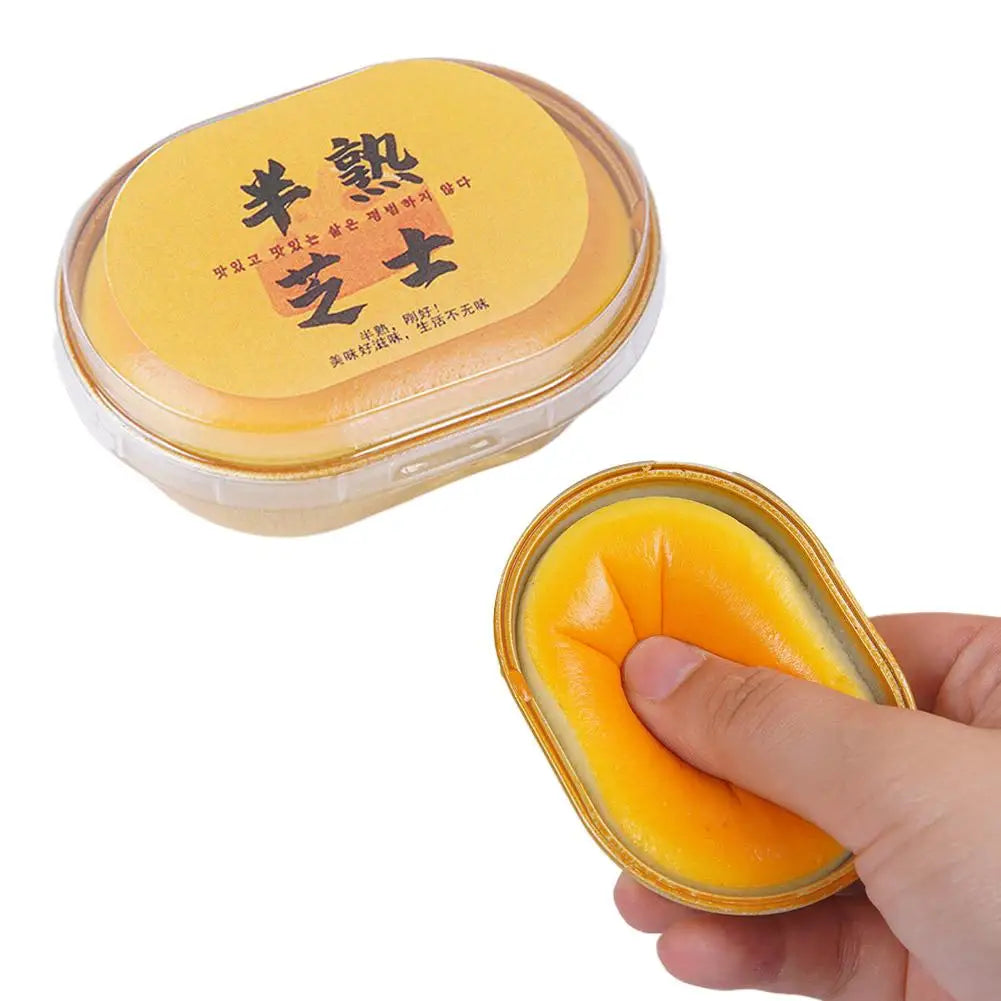 PU Cheese Bread Squishy Slow Rebound Squeeze Sensory Toy Squishy Sensory Toy Qme with stcker