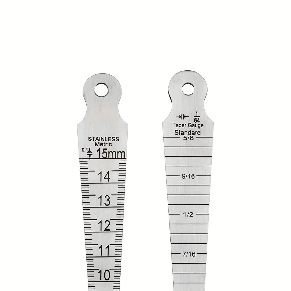 Stainless Steel Wedge Plug Gauge – Dual Metric & Imperial Scale Measurement Gauge Qme