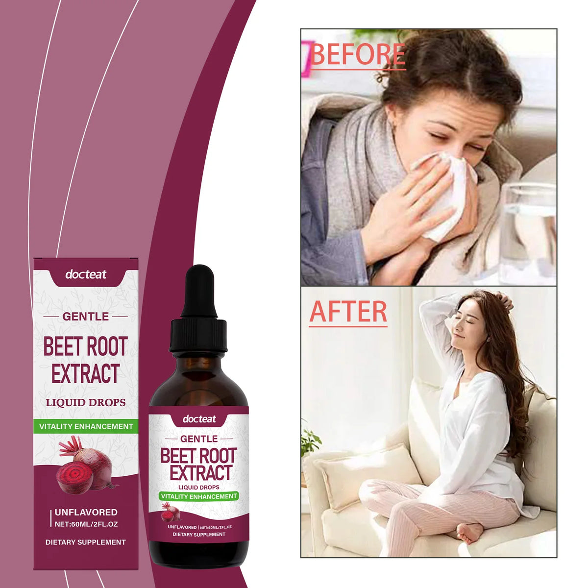 Organic Beet Root Liquid Supplement – Vegan High Potency Liquid Supplement Qst
