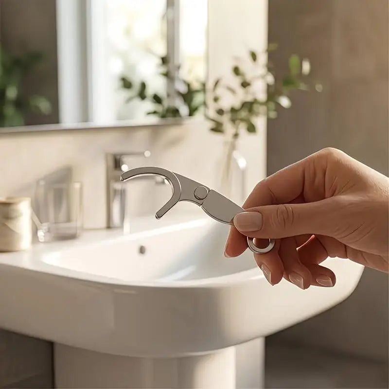 Reusable Stainless Steel Dental Floss Holder | Portable Oral Care Dental Floss Holder Qst