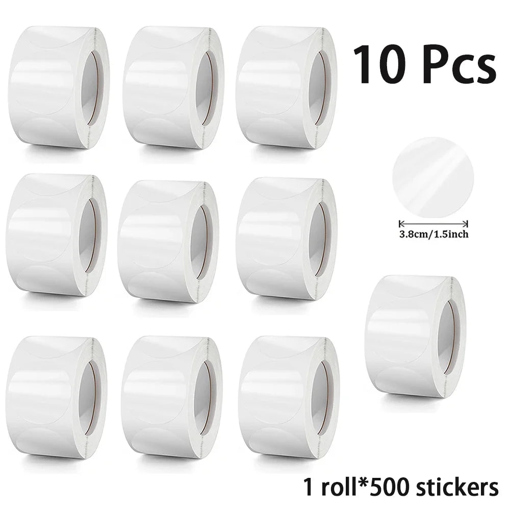 Round Clear PVC Stickers – Crystal Transparent Envelope Seals Envelope Seal Stickers Qme 3.8cm - 10 roll B