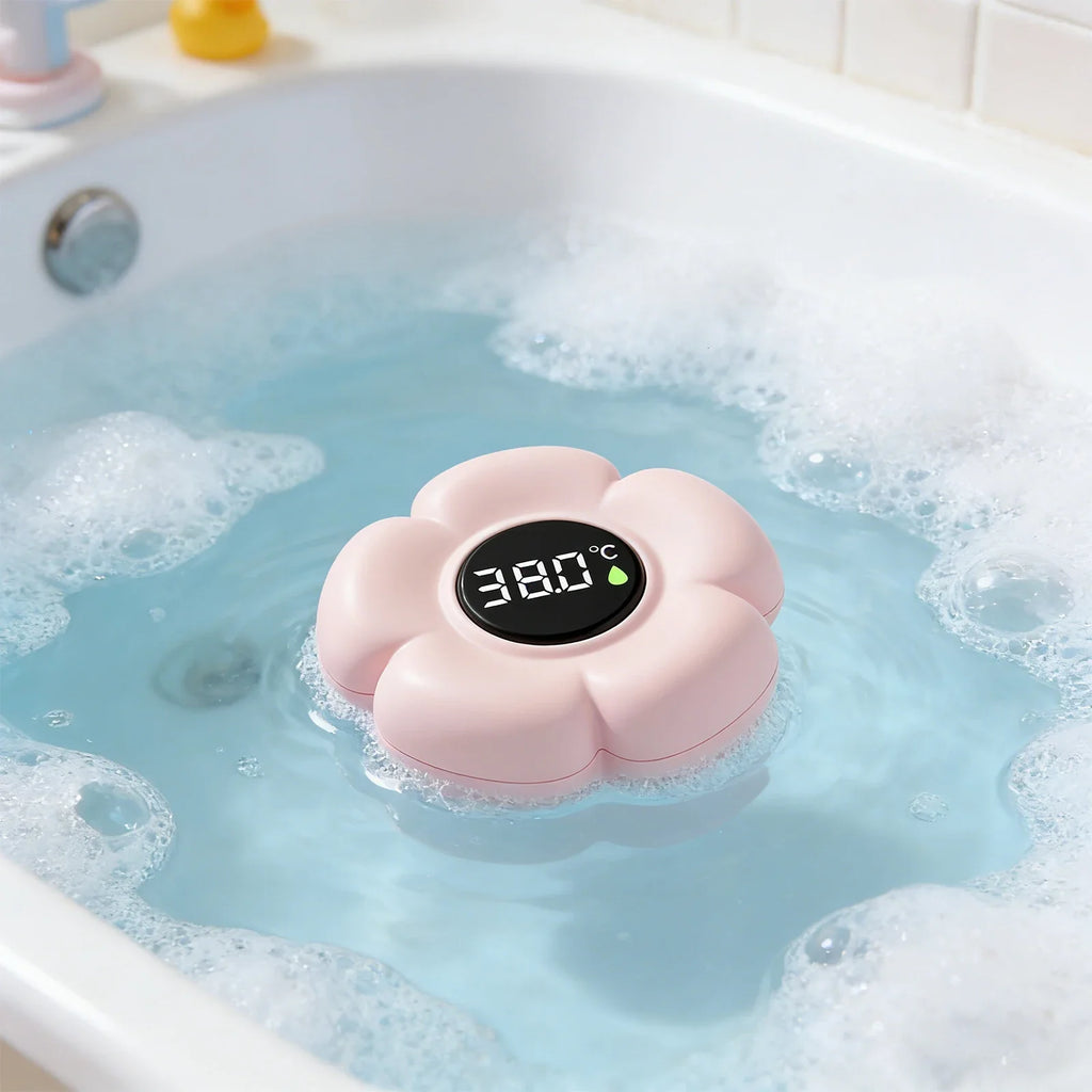 Baby Bath Thermometer LED Color Alerts – Digital Water Temp Baby Bath Thermometer Qme