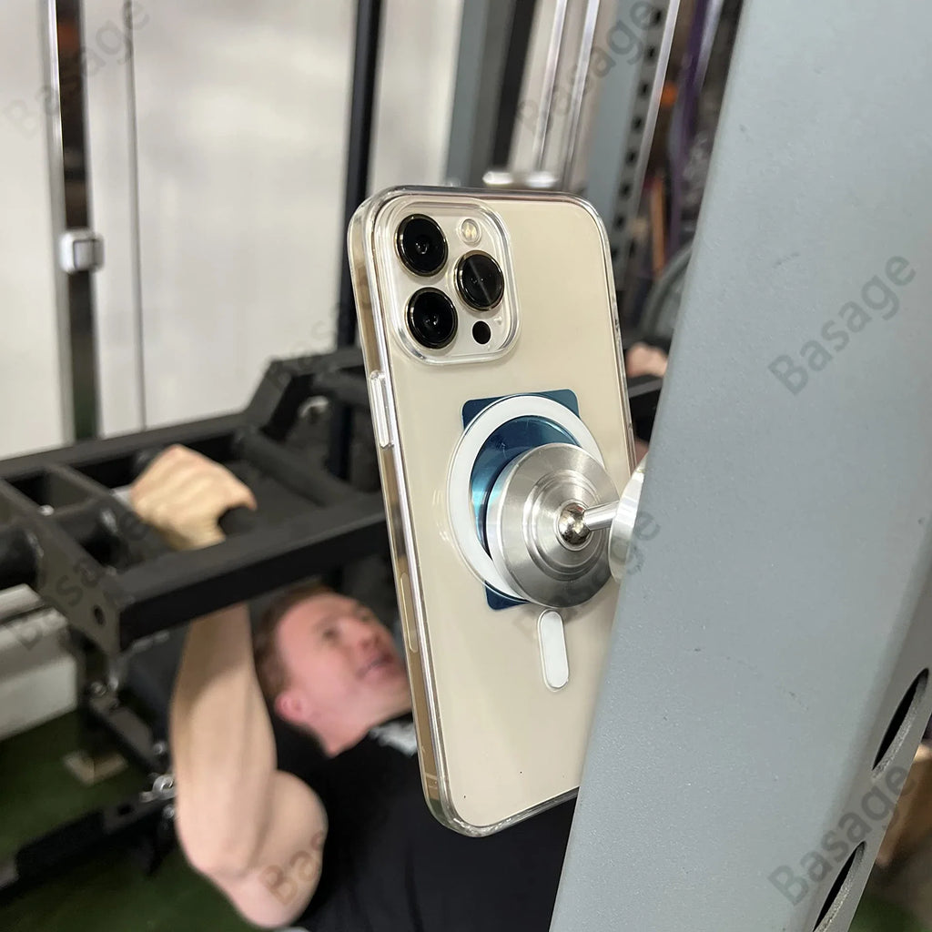 Dual Magnetic Gym Phone Holder – 360° Double-Sided Mount Magnetic Phone Mount Qme
