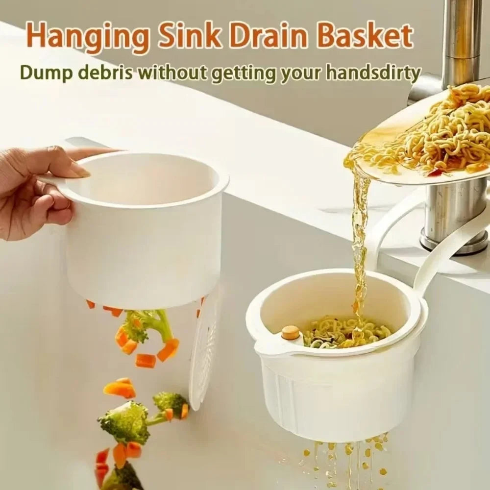 Kitchen Press-Type Drain Basket Food Strainer Sink Organizer Sink Drain Strainer Qme