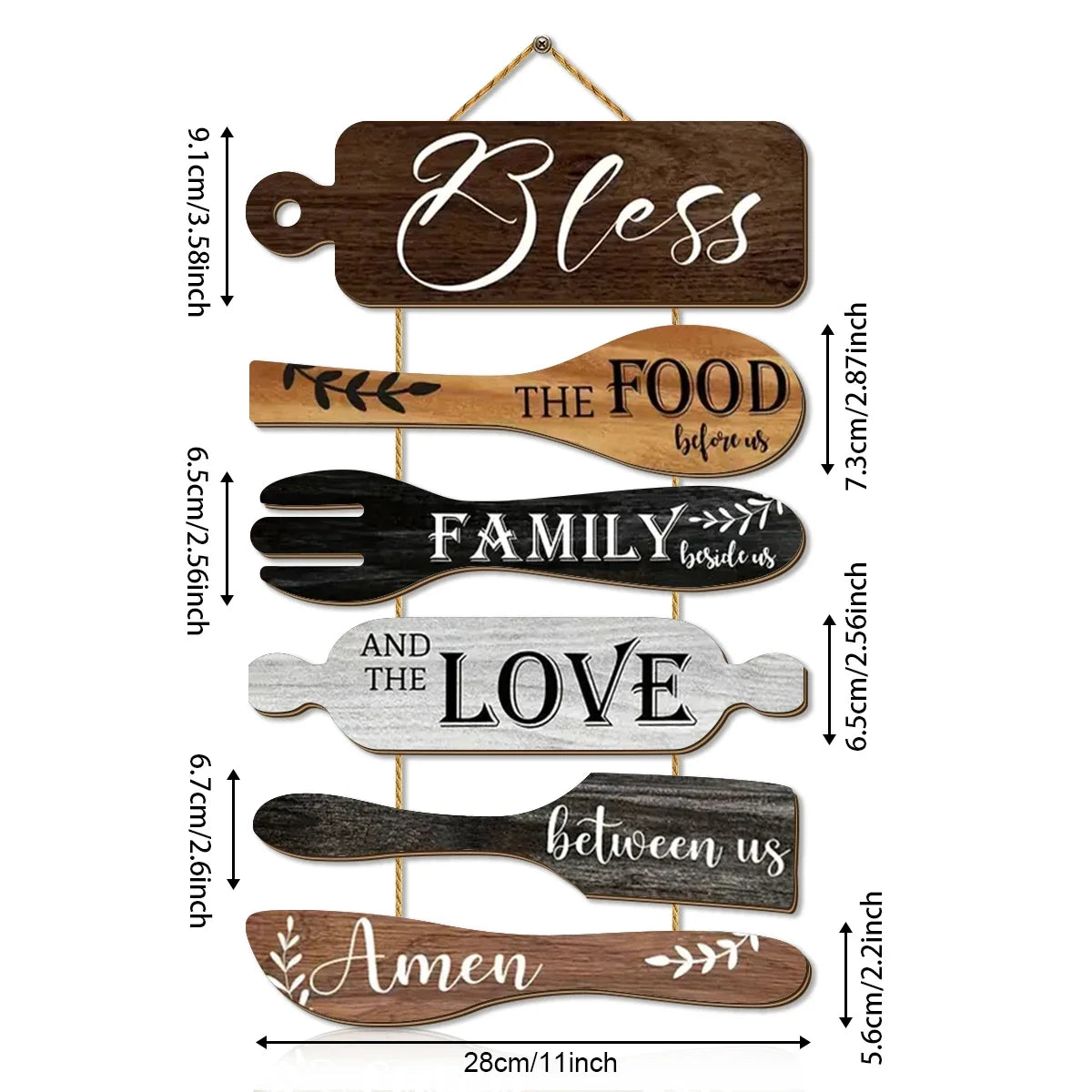 Wooden Family Blessings Kitchen & Dining Wall Decor Sign Wooden Wall Sign Qme