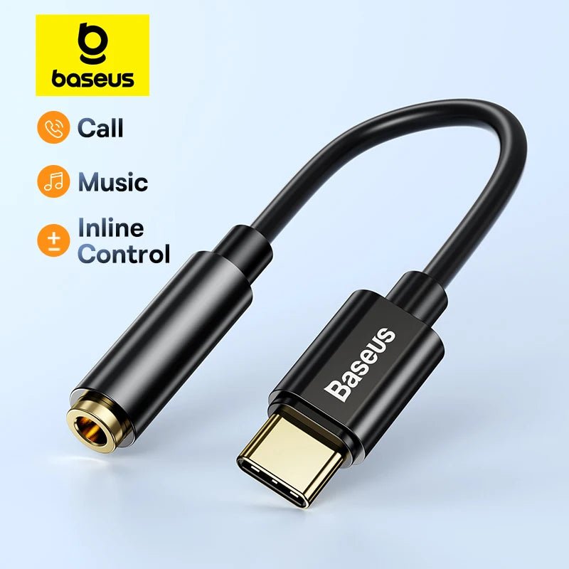 Baseus USB-C to 3.5mm Audio Adapter – Type-C Headphone Jack Audio Adapter Qst