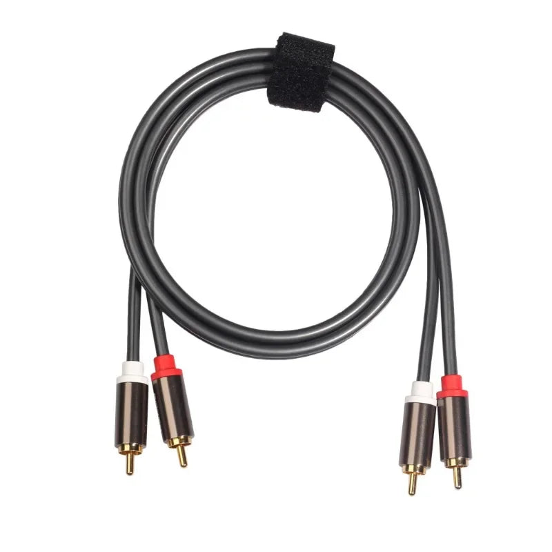 4-Head RCA Splitter Audio Cable – Gold-Plated Aluminum Alloy RCA Audio Cable Qme