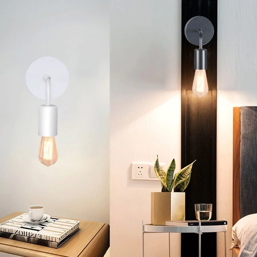 E27 Nordic Black Iron Wall Lamp – Indoor Wall Sconce Light Wall Sconce Lamp Qme