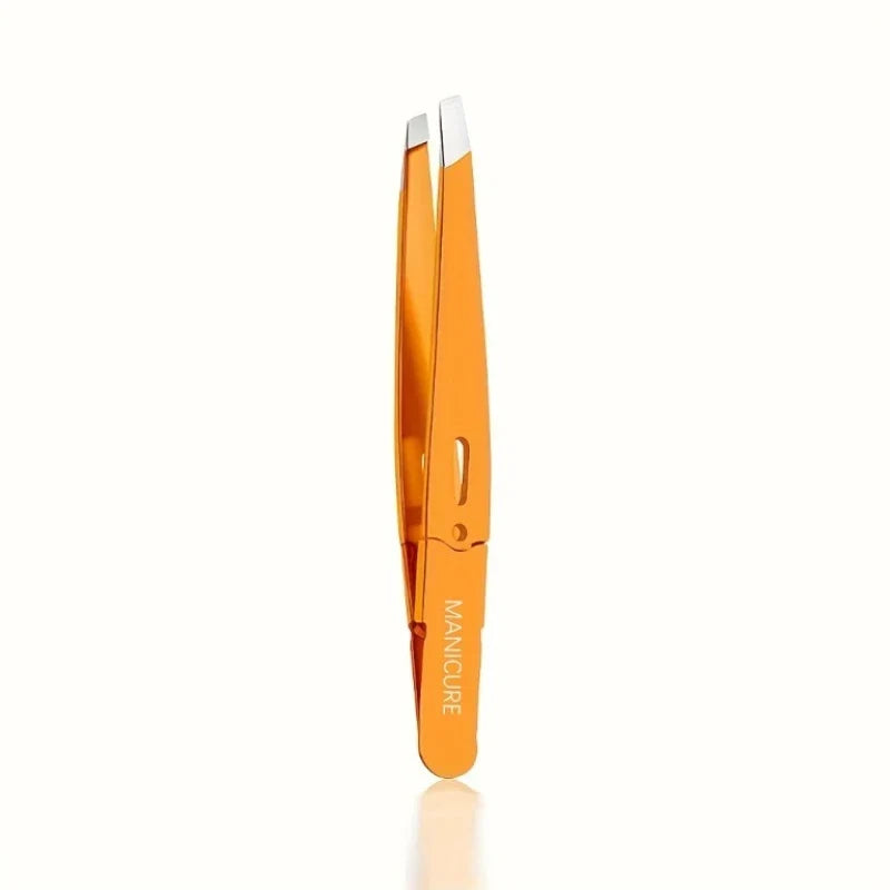 Professional Precision Slant Tip Tweezers | Stainless Steel Precision Tweezers Qme Orange
