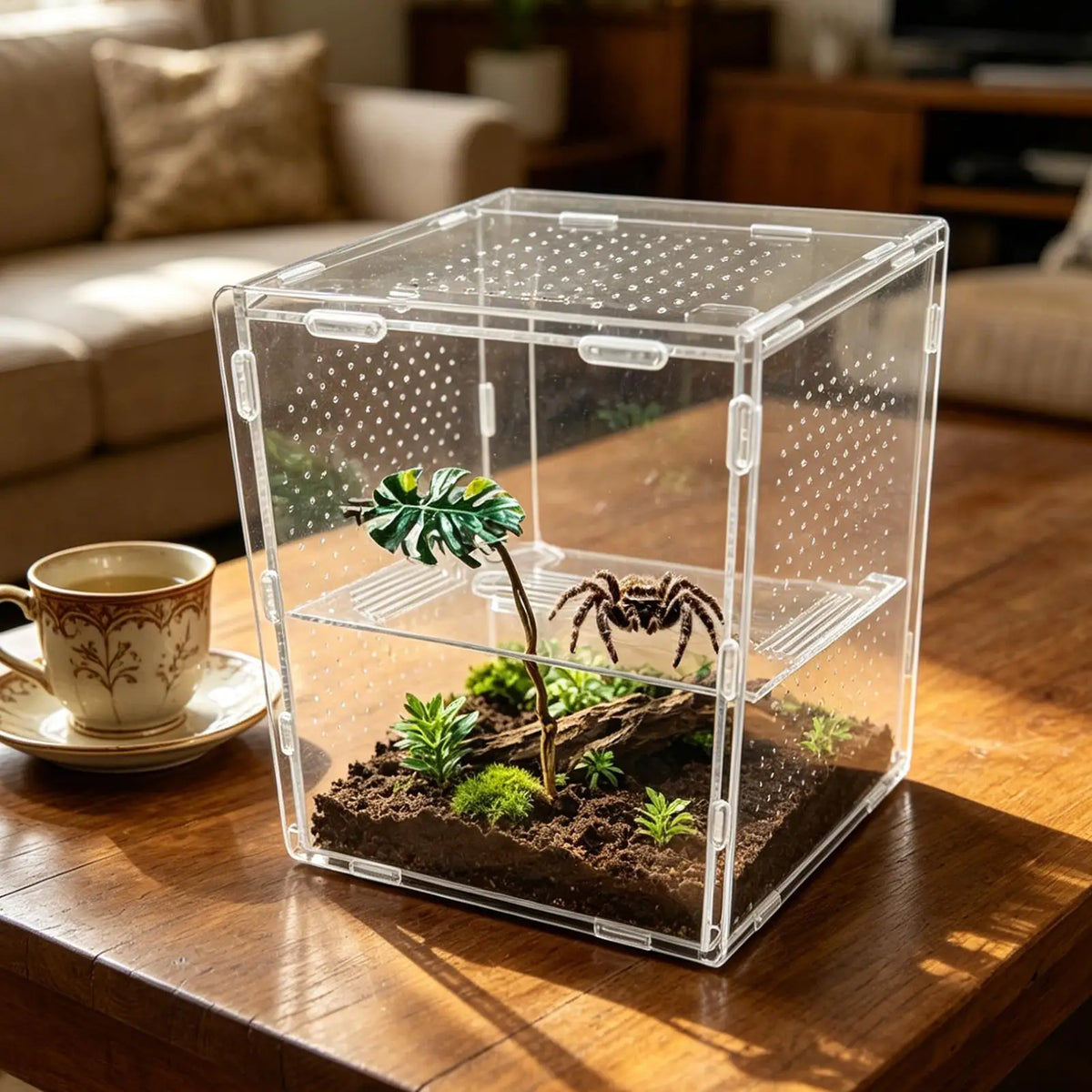 Jumping Spider Enclosure Accessories – Realistic Climbing Decor Spider Habitat Accessory Qme