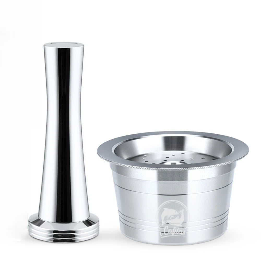 Reusable Stainless Steel Coffee Filter Pods & Tamper Reusable Coffee Filter Qst 1 capsule T