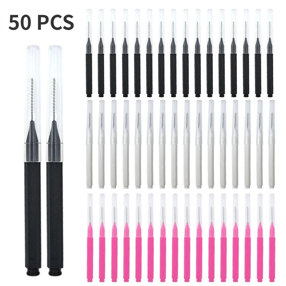 Mini Disposable Eyebrow Lifting Brushes – Bendable Spiral Spoolie Disposable Brow Brush Qme 50PCS MIX