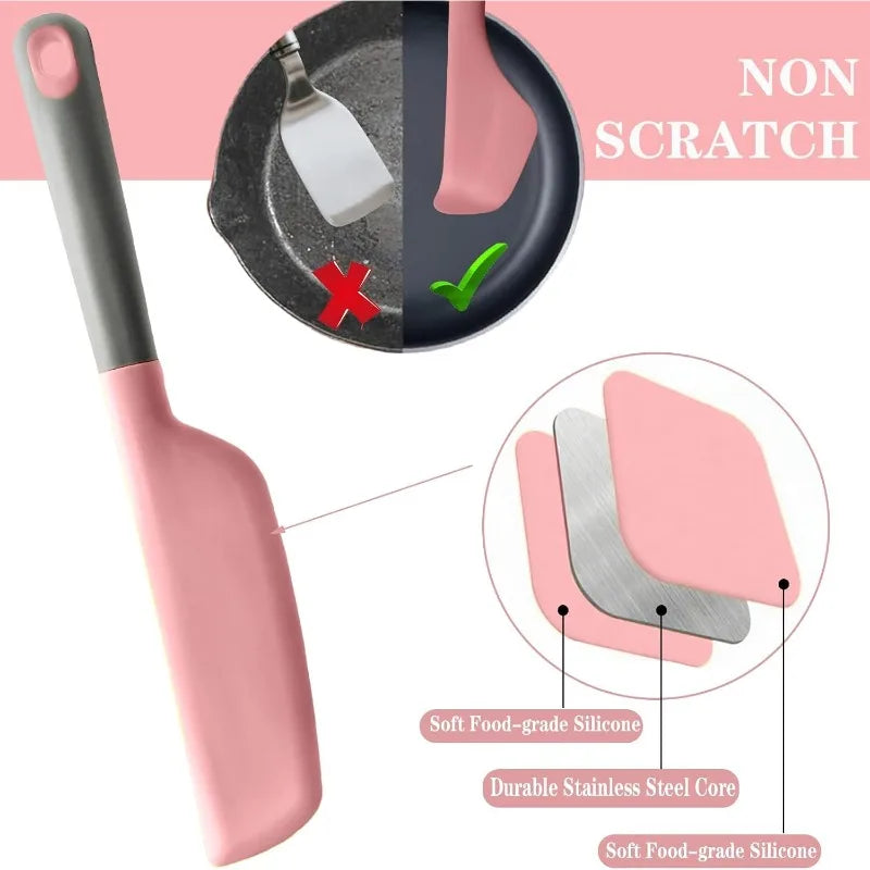 Galavilly Silicone Spatula – Heat-Resistant Non-Stick Turner Silicone Spatula Qme