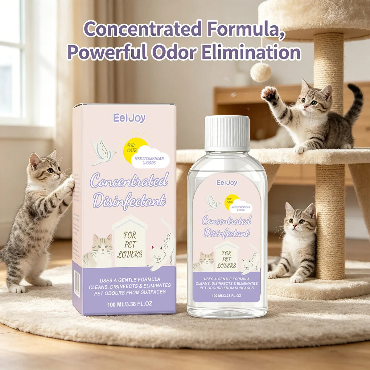 Pet 3-in-1 Concentrated Disinfectant – Cleans, Stain & Odor Pet Disinfectant Cleaner Qme