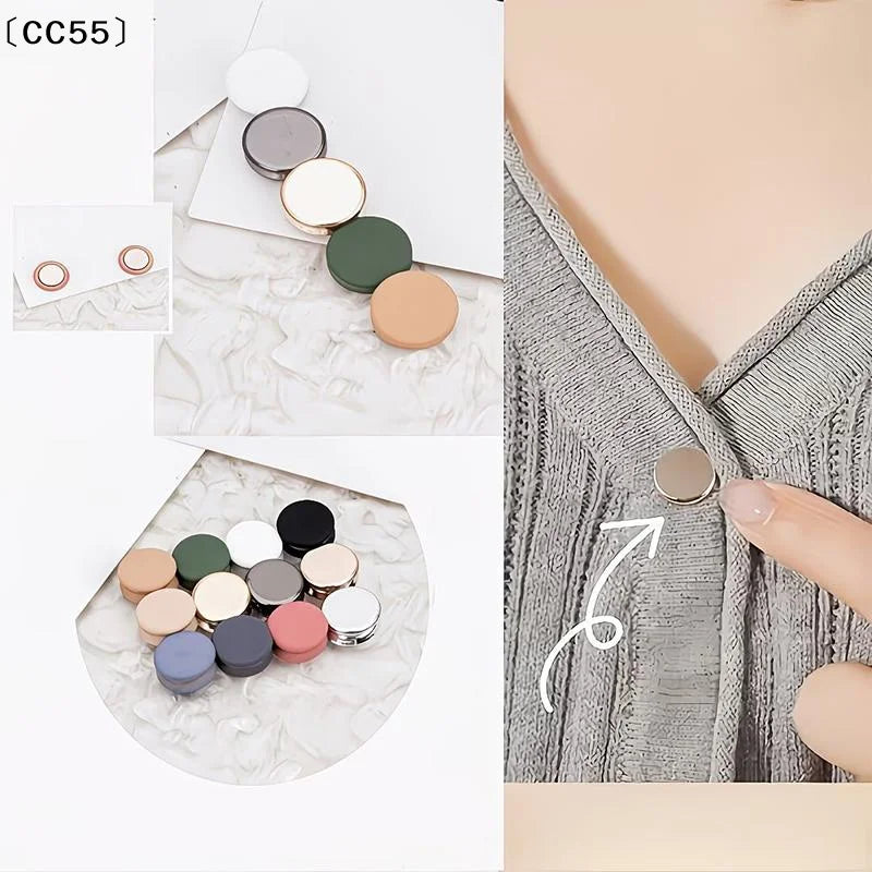 Seamless Clothes Clips – Adjustable No-Sew Buttons 2/4/8 Pack Clothing Clips Qst