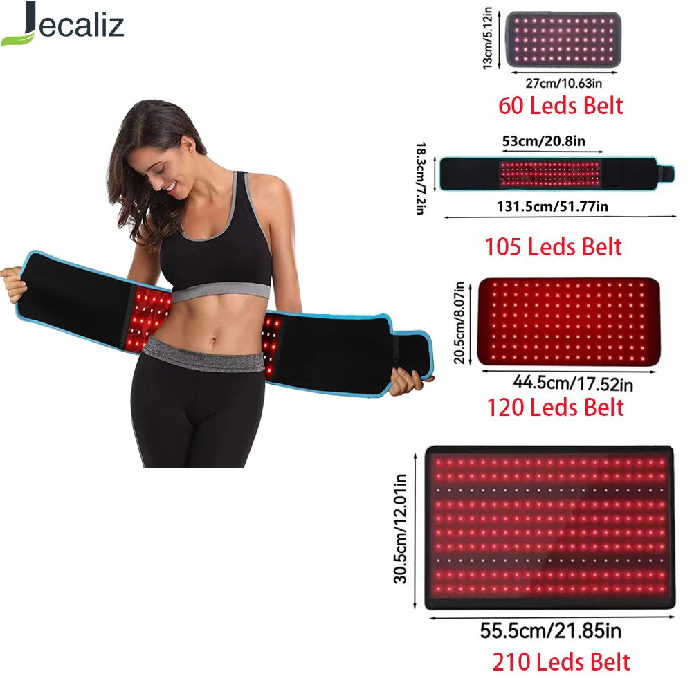 Jecaliz Red & Infrared LED Light Therapy Belt 660nm 850nm LED Light Therapy Belt Qst