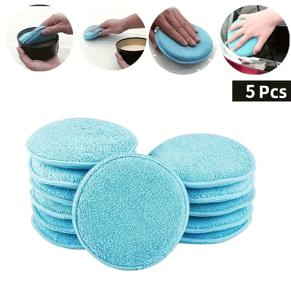 Ultra-Soft Microfiber Car Waxing & Polishing Pads – 5-Pack Car Waxing Pads Qme
