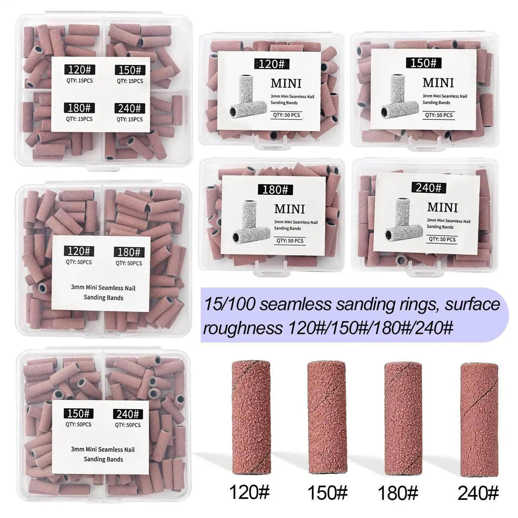 Nail Sanding Bands for Electric Drill Machine – 50pcs | Qme Nail Sanding Bands Qme