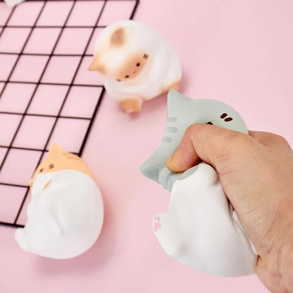 Kawaii Cat Squishy Fidget Toy – Slow Rise Squeeze Ball, 6 Colors Squishy Fidget Toy Qme