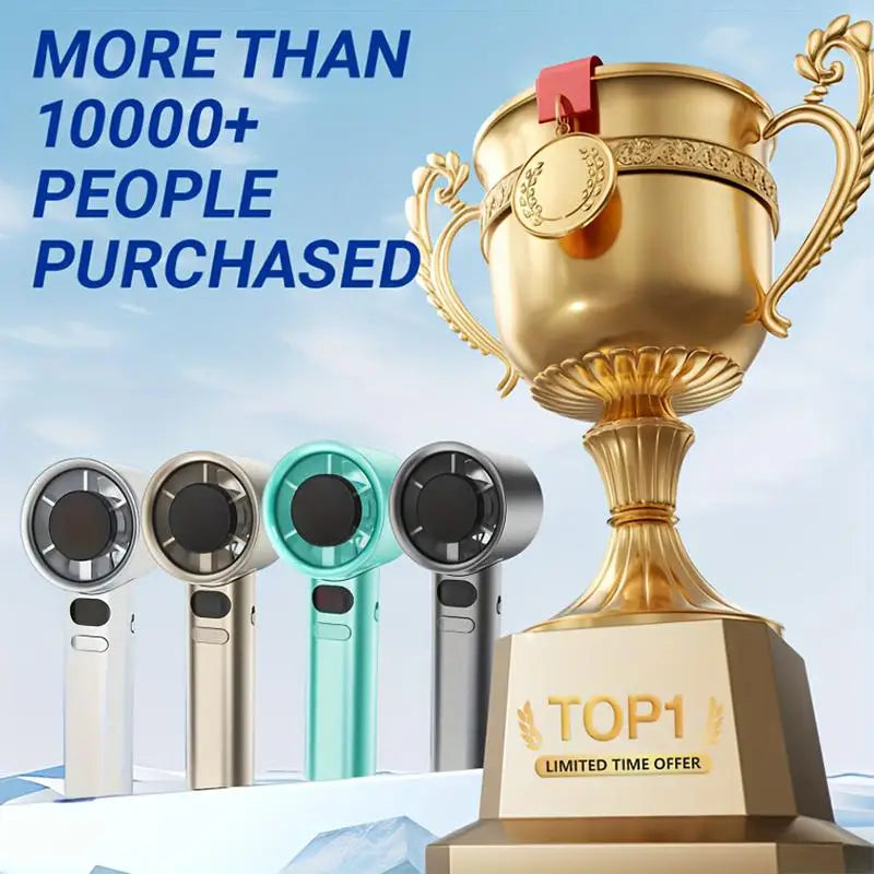 Turbine Mini Fan USB Rechargeable 120-Speed Portable Outdoor Portable Handheld Fan Qme