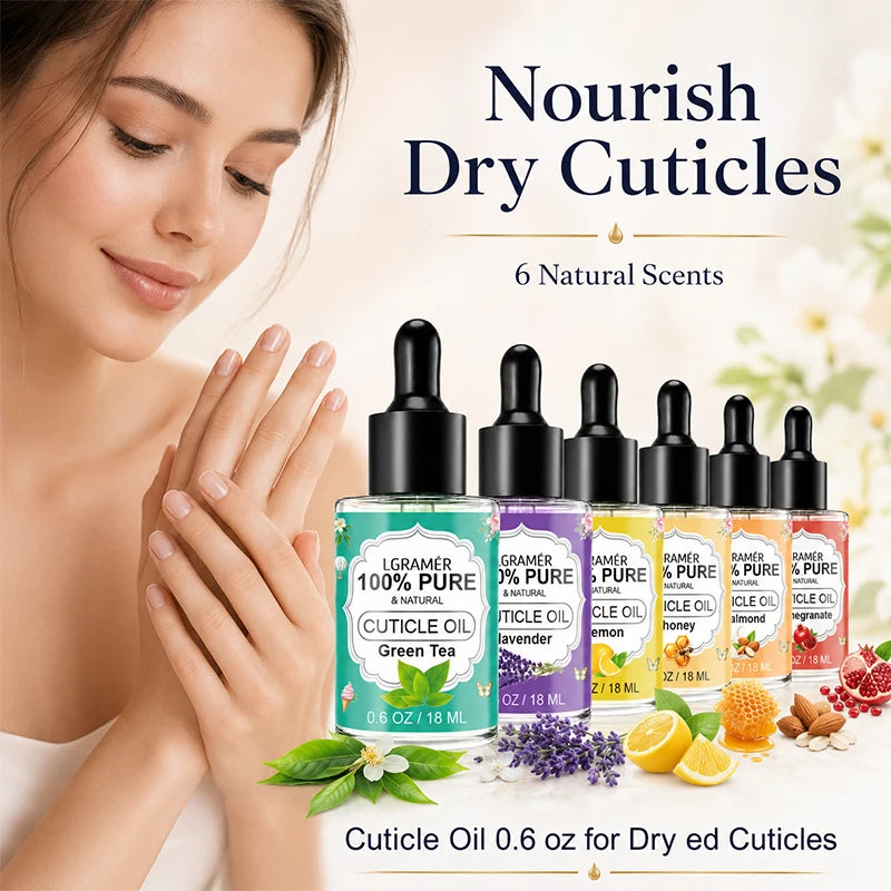 LGRAMER 18ml Cuticle Oil Nail Treatment – 6 Scents Cuticle Oil Qst