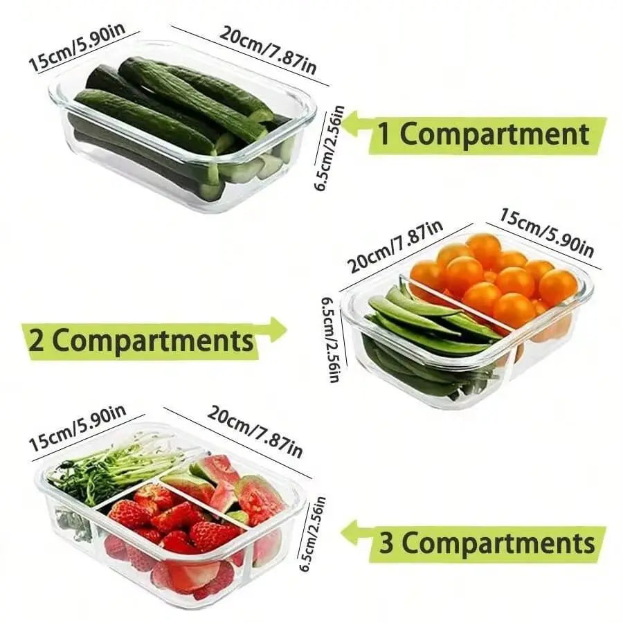 Glass Food Storage Container with Lid – Meal Prep & Dishwasher Safe Glass Food Container Qme