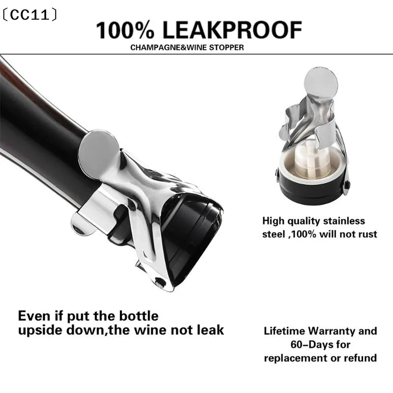 Stainless Steel Wine & Champagne Bottle Stopper | 3 Colors Wine Bottle Stopper Qme