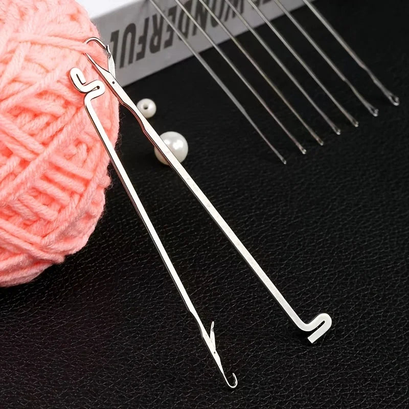 Stainless Steel Sweater Repair Hook Mending Needles Knitting Mending Needle Qme